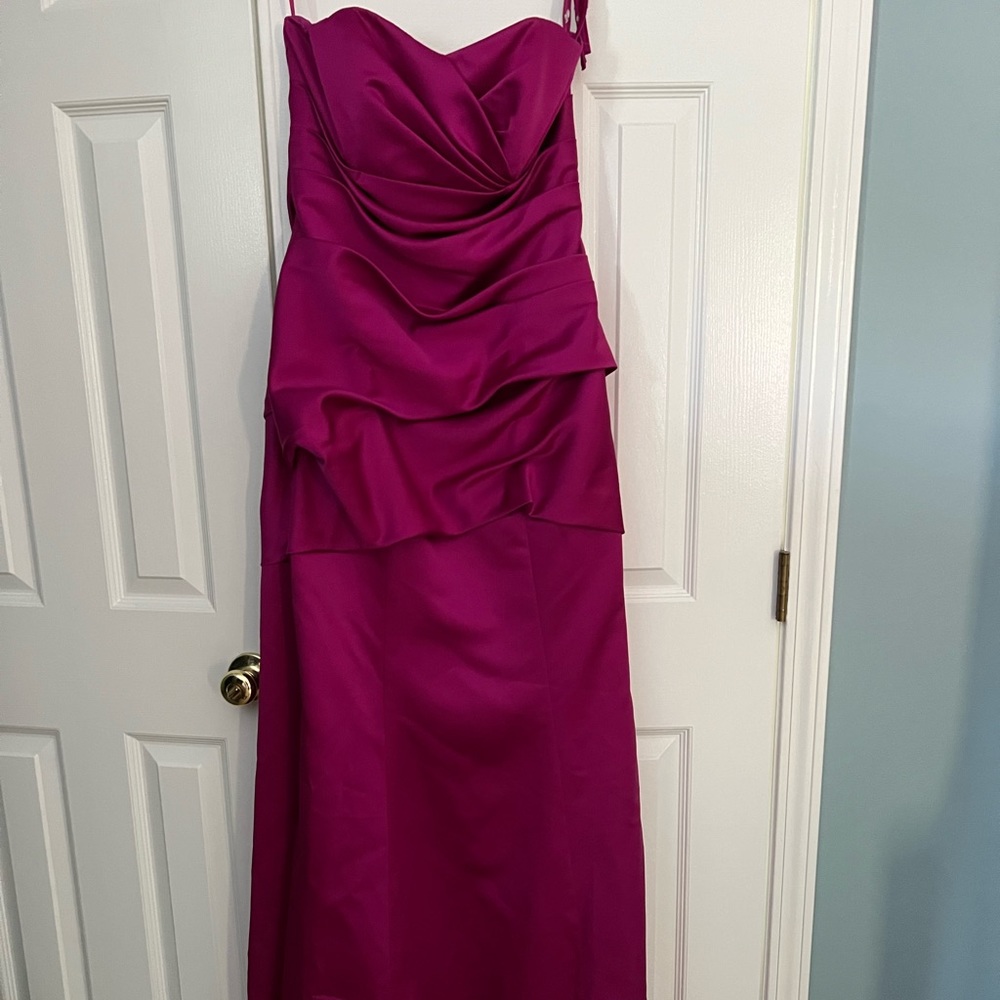 Fuschia bridesmaid/mother of the bride or groom gown.